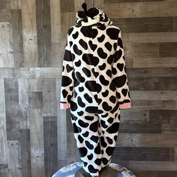 Spirit Halloween cow onesie costume adult large fleece loungewear trick or treat - Picture 7 of 10